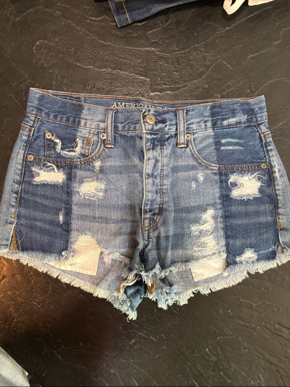 American Eagle Outfitters Blue Distressed Denim Cutoff Shorts